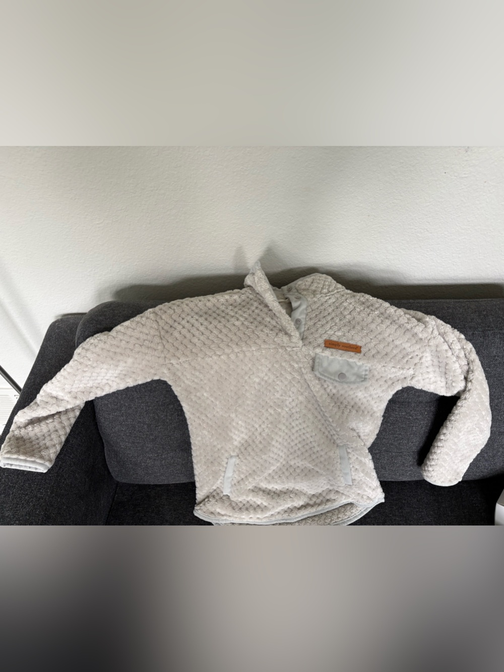 Simply Southern Cozy Plush Sherpa Jacket in Light Gray